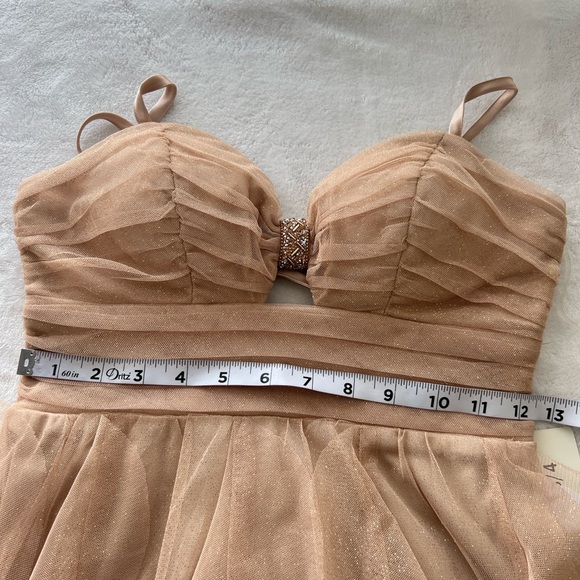 Chic Beige Ruffle Mini Dress - Picture 13 of 13